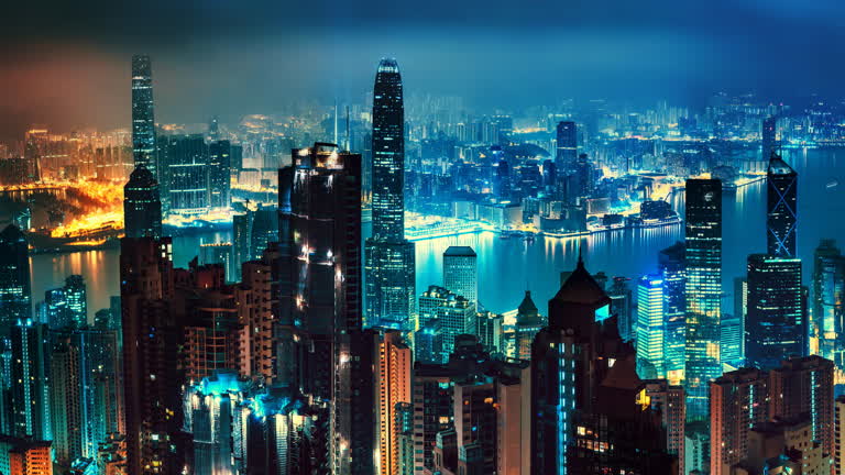 高楼林立的大城市夜景