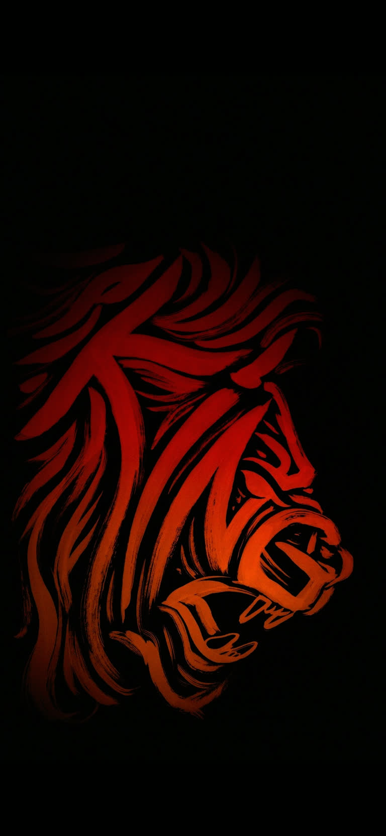 画一只在黑暗中带着红光的老虎