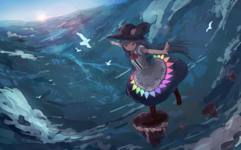 画一个女人在海浪上骑冲浪板
