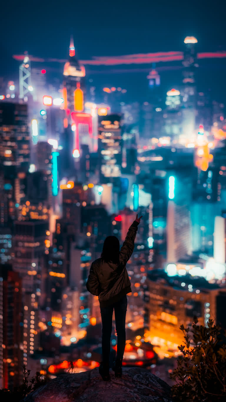 有一个人站在岩石上