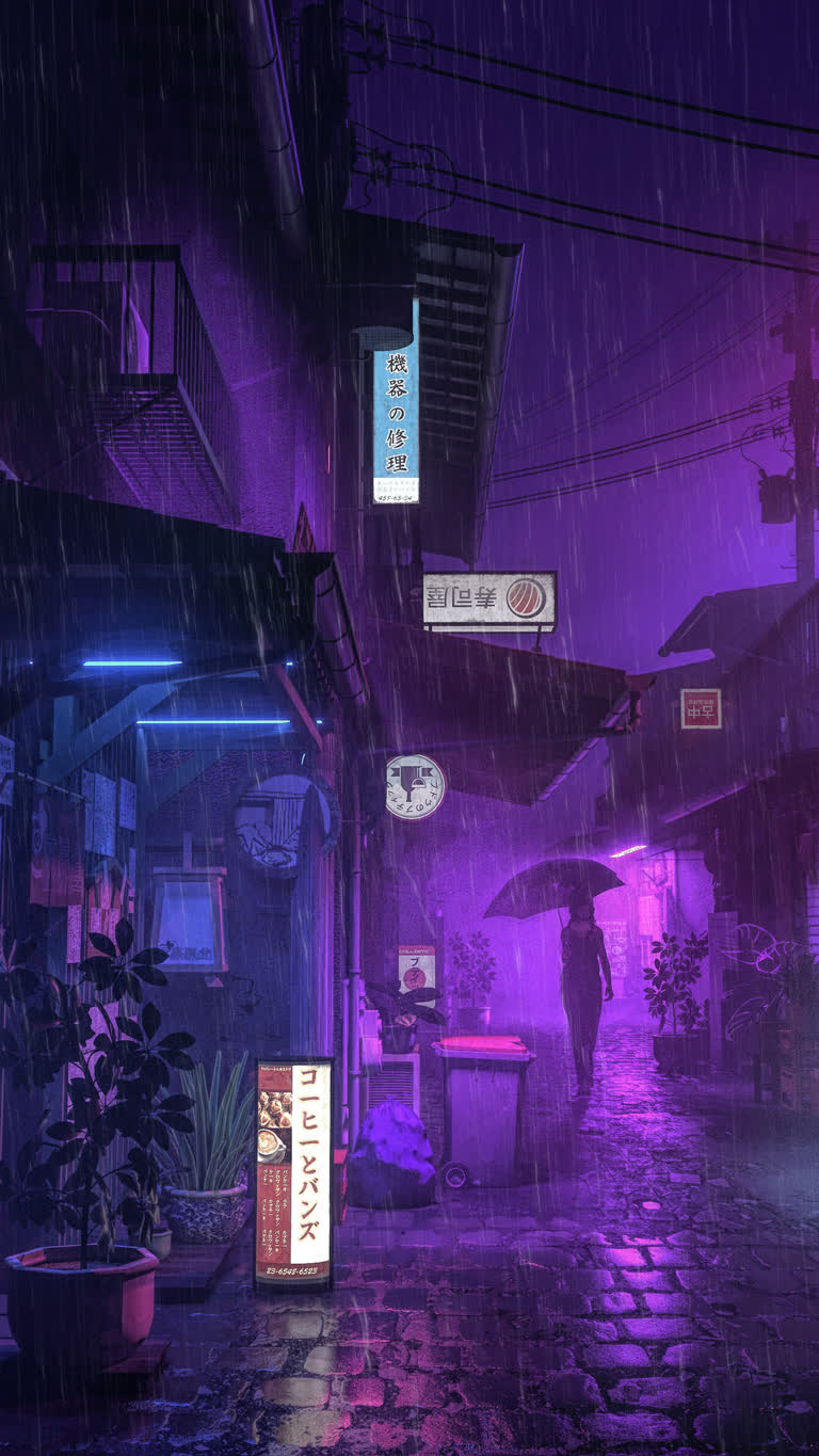 有一个人撑着伞在雨中行走