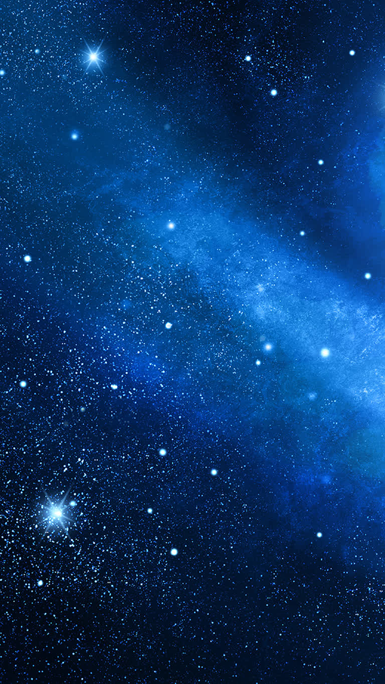有一张蓝色星系的图片,背景是星星