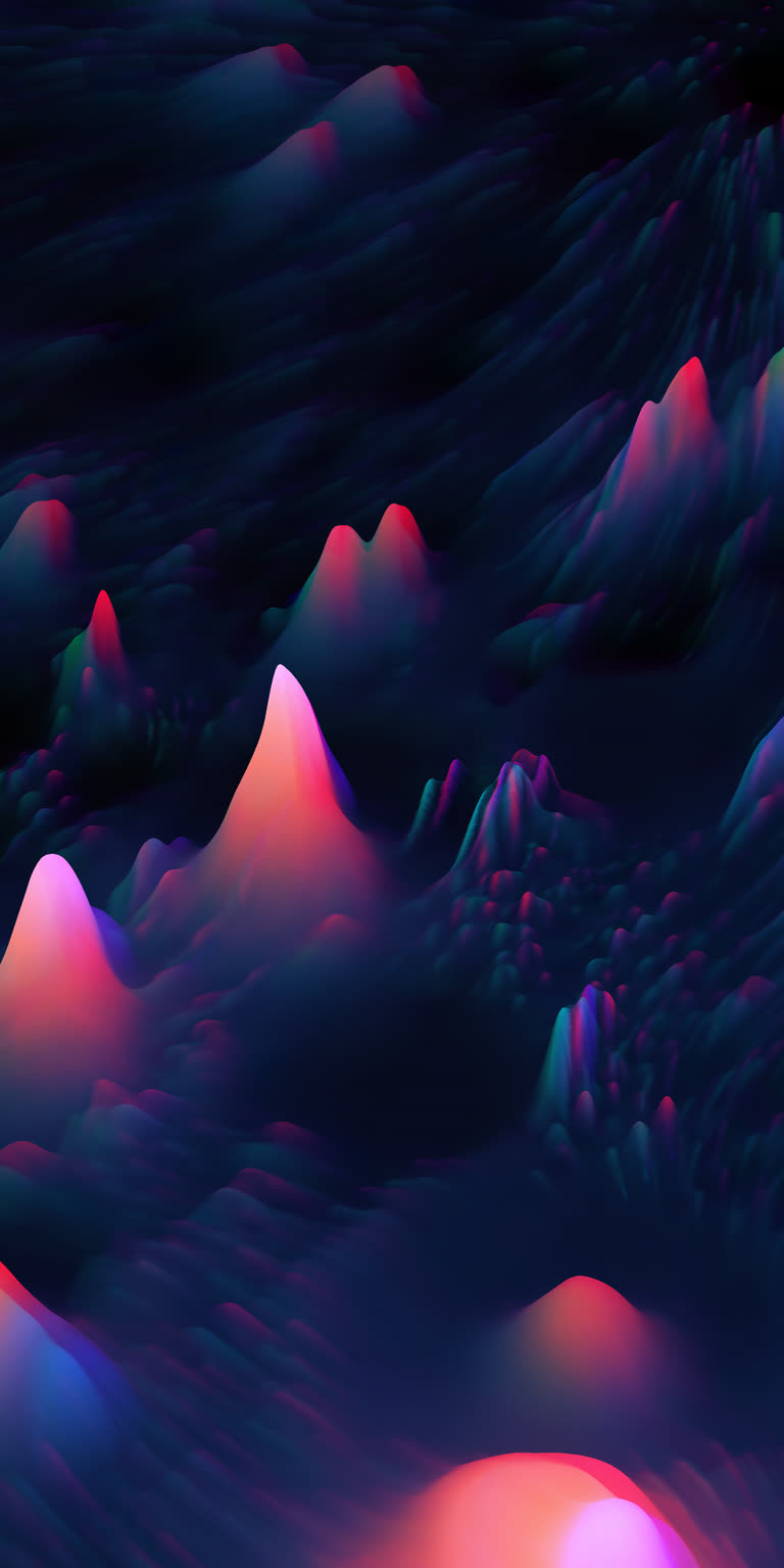 有一张山脉的数字绘画图片