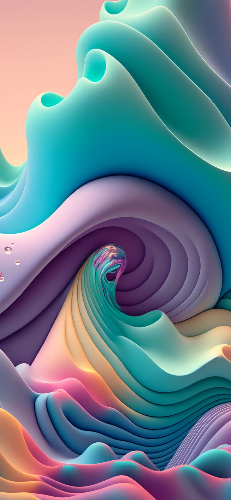 有一张波浪的数字绘画图片