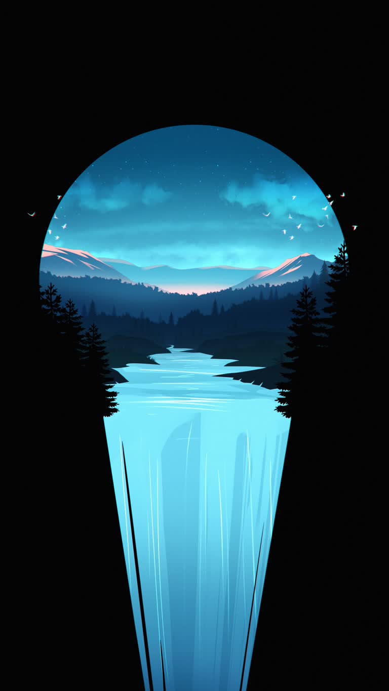 有一张半夜湖的画面