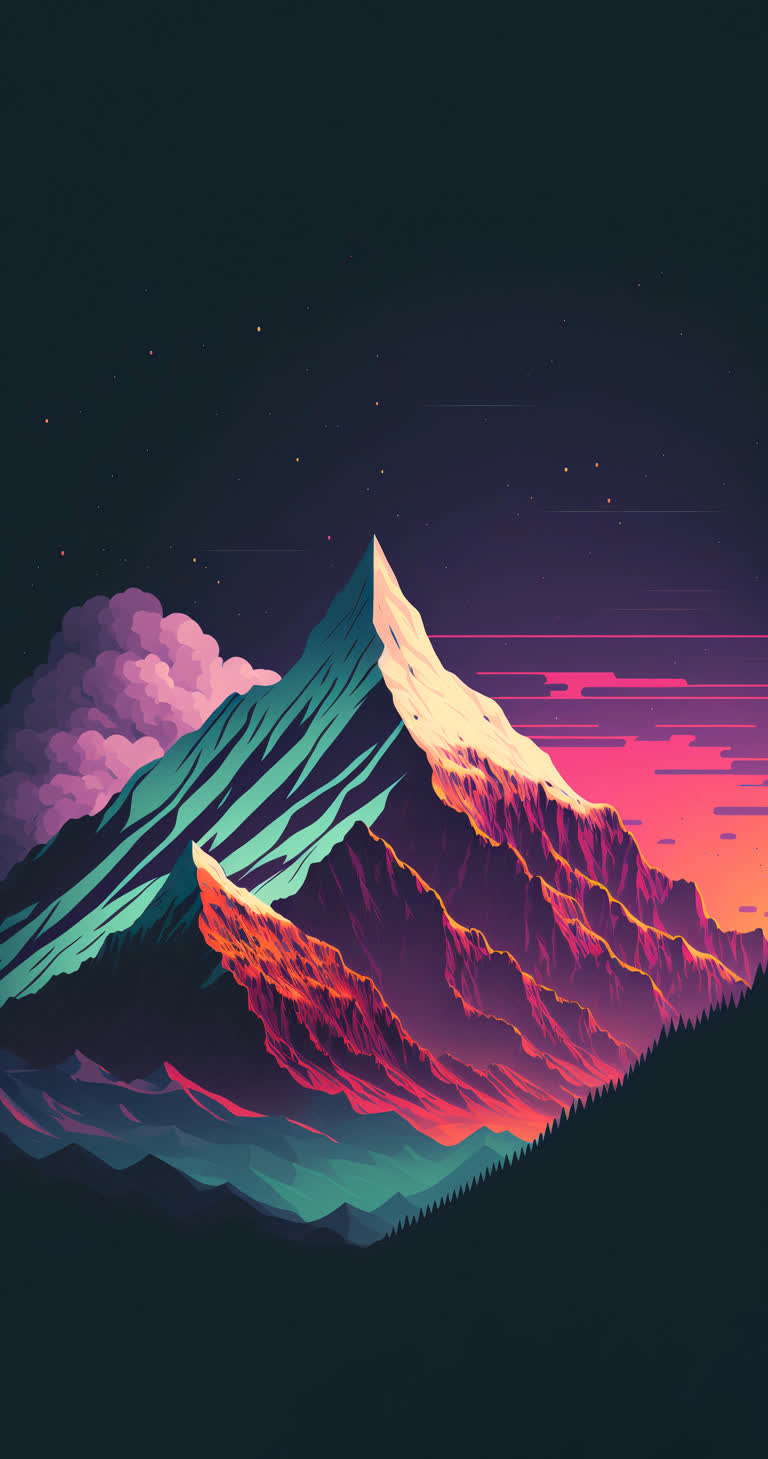 有一张山的图片,背景是夕阳