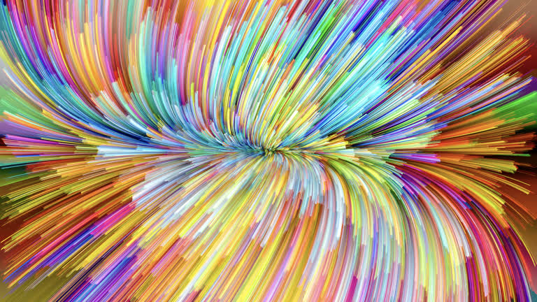 桌子上有一幅五颜六色的抽象画