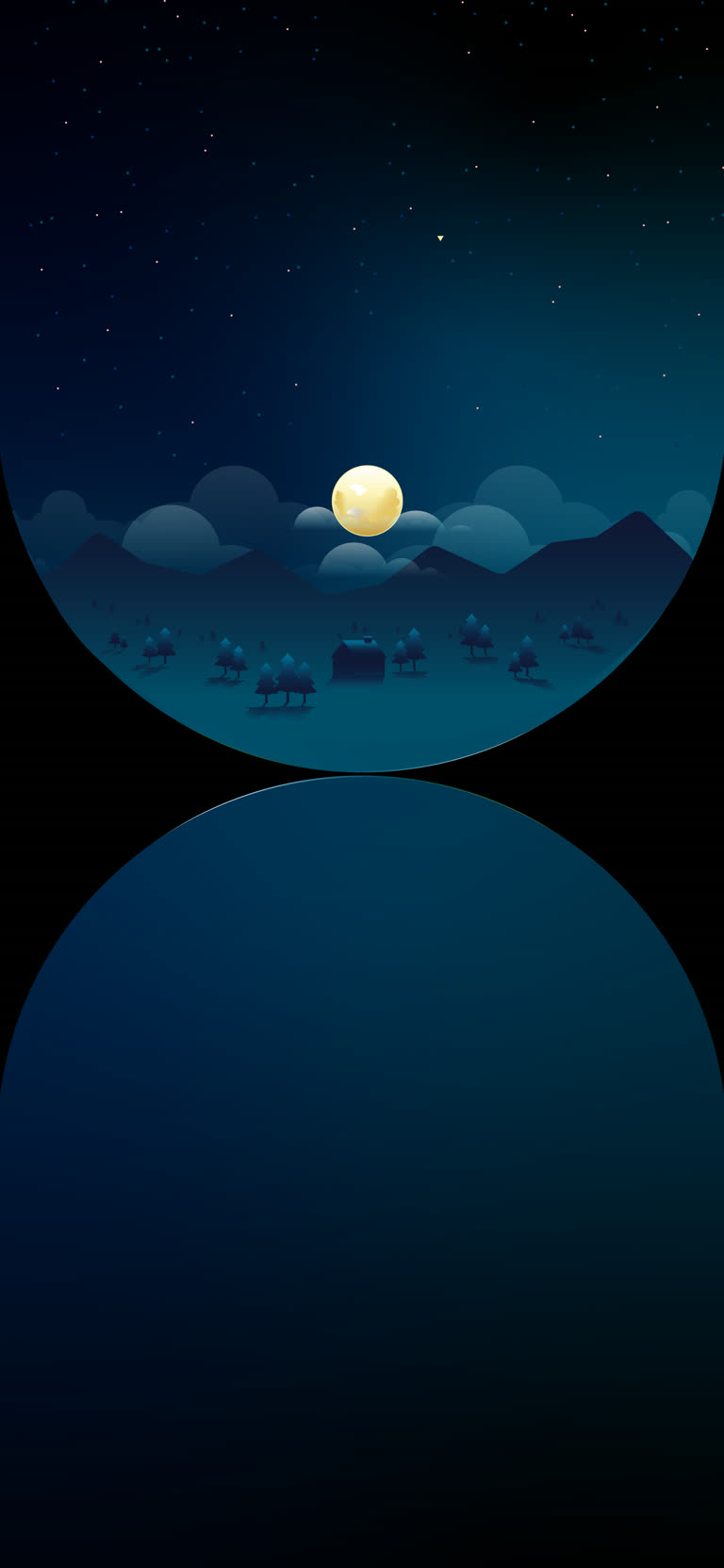 有一张满月的夜景图