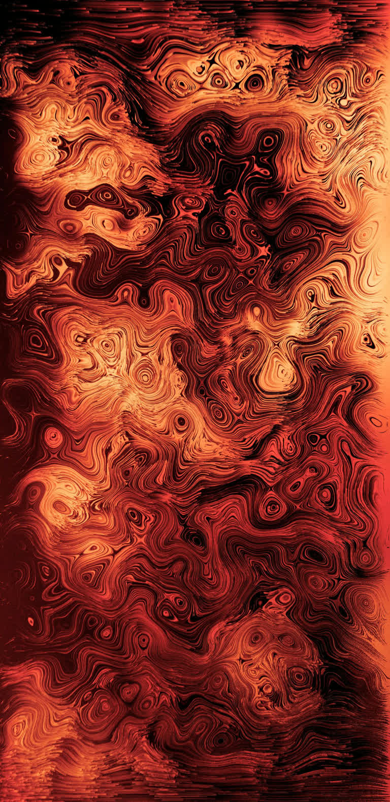 有一张红黄背景的画作