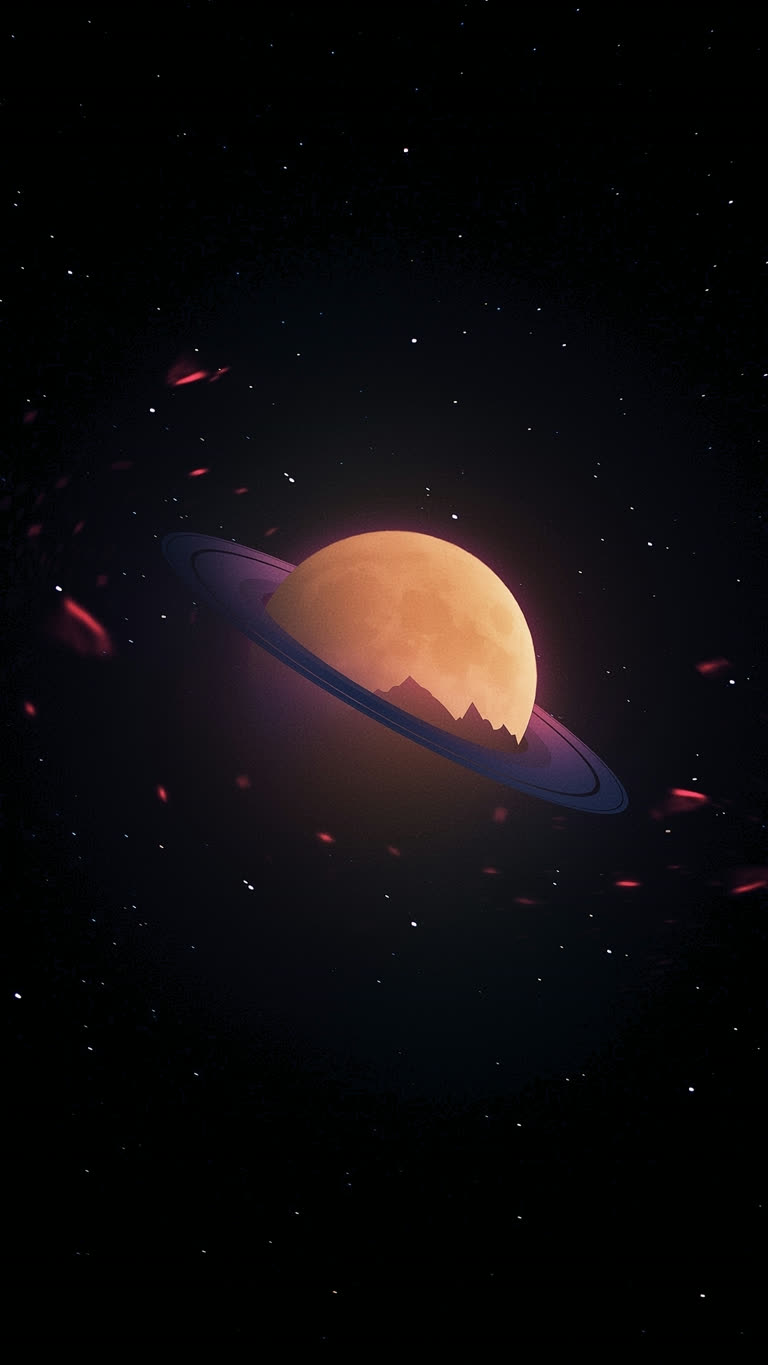 天空中有一颗行星的圆环