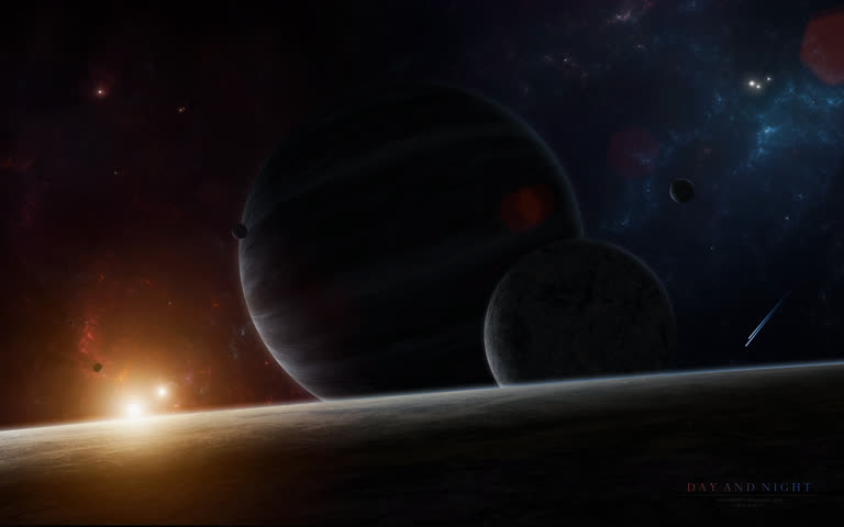 有一张以行星为背景的太空场景图片