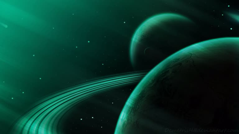 有一张以行星为背景的太空场景图片