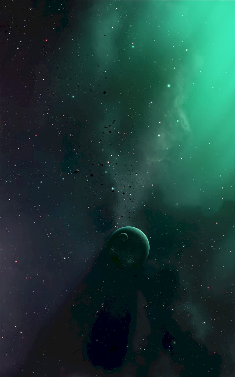 有一张半夜空间站的画面