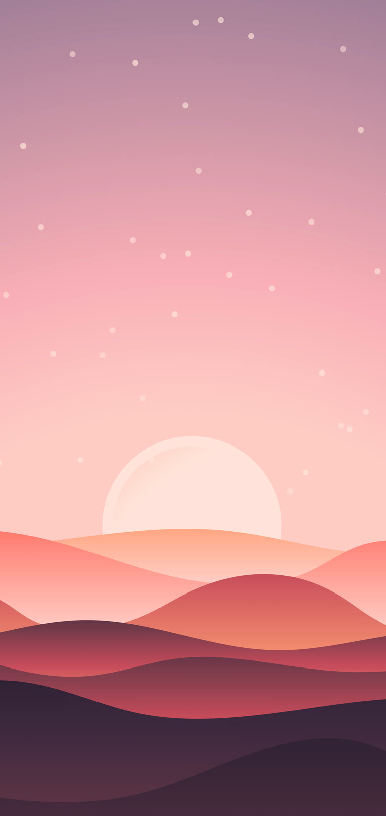 有一张沙漠中央夕阳的画面