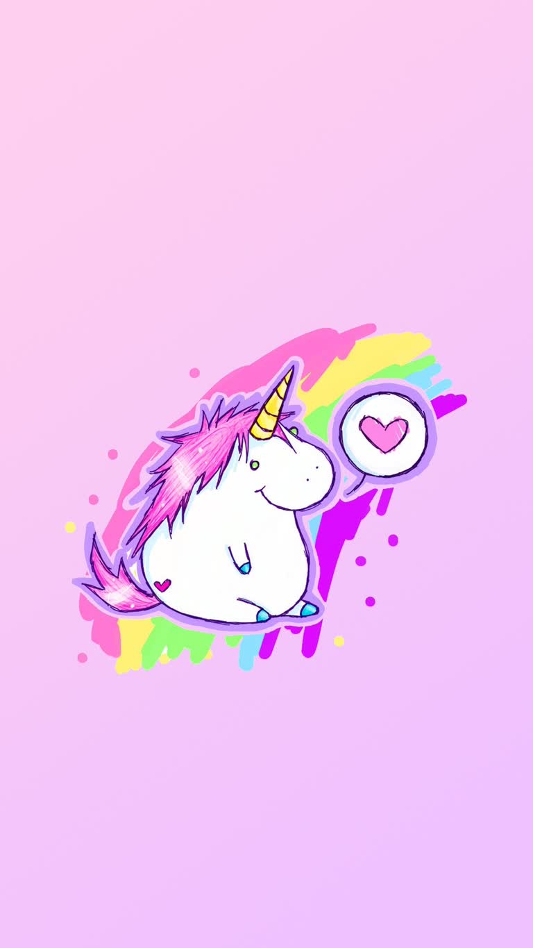 上面有一只独角兽的图片,上面有一颗心