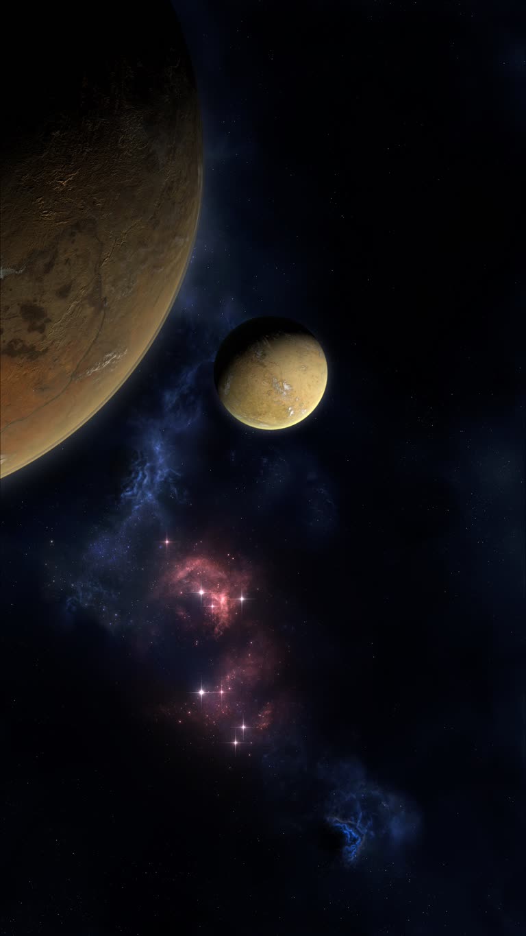 有两颗行星在黑夜中