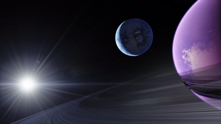 有两颗行星在黑夜中