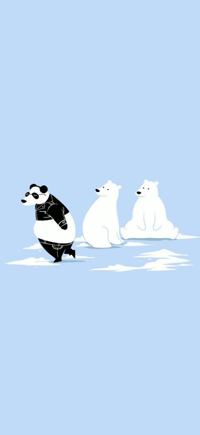 雪地里站着三只北极熊