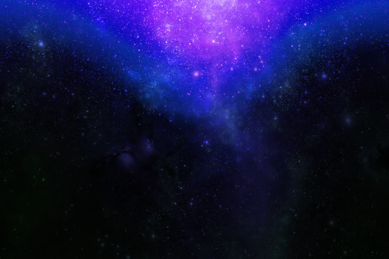 有一个紫色和蓝色的星系,背景是星星