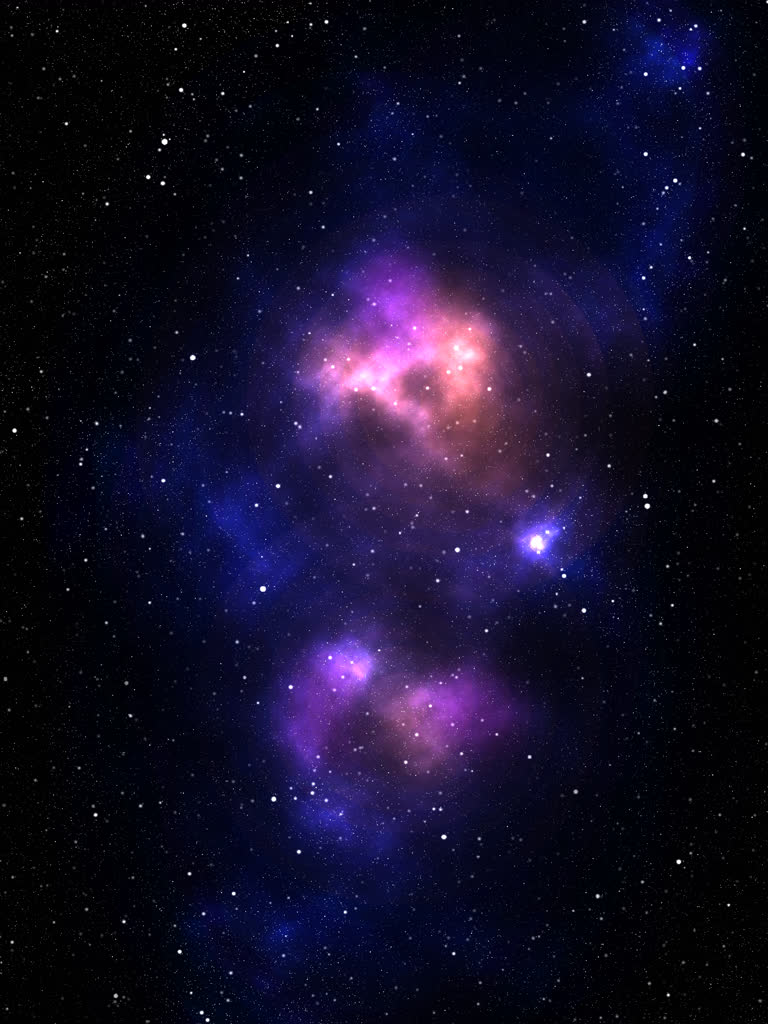 黑底夜空中的紫色和蓝色星星