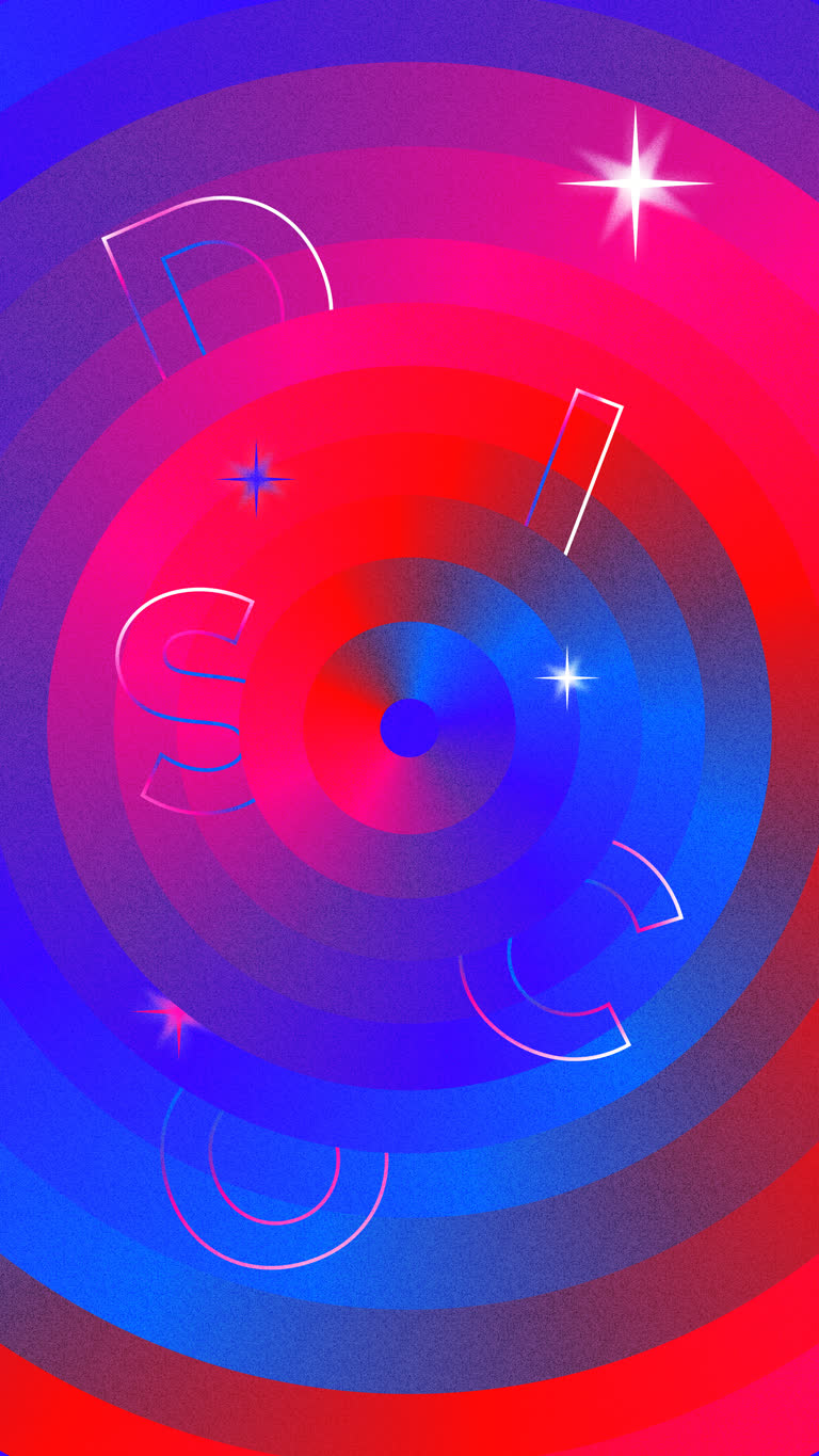有红色和蓝色的背景,带有音符和星星