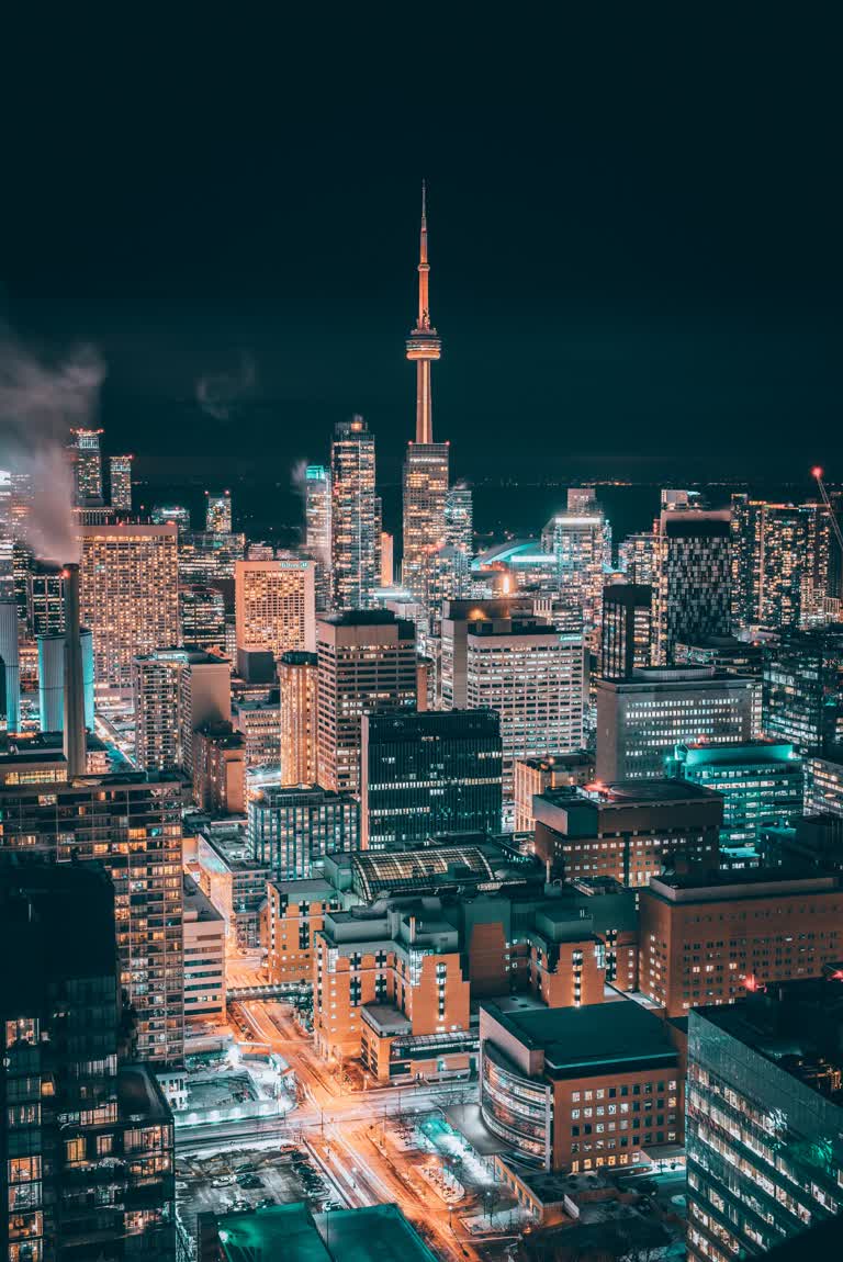 从高楼俯瞰城市夜景