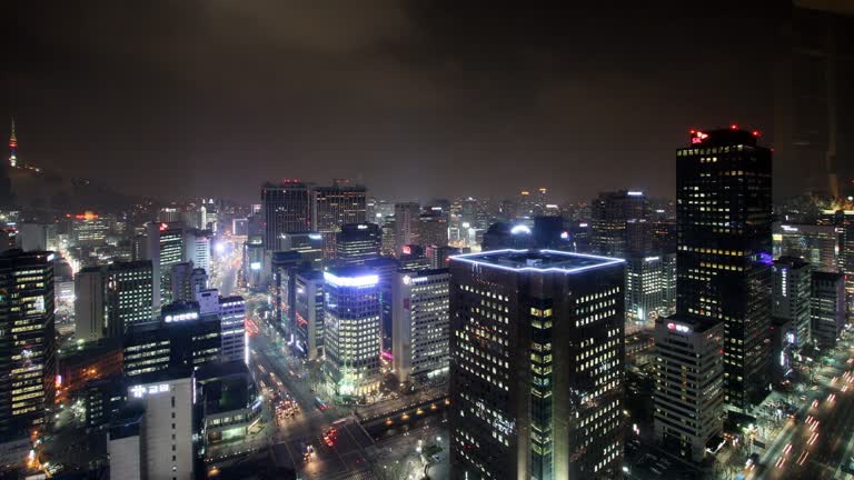 从高楼俯瞰城市夜景