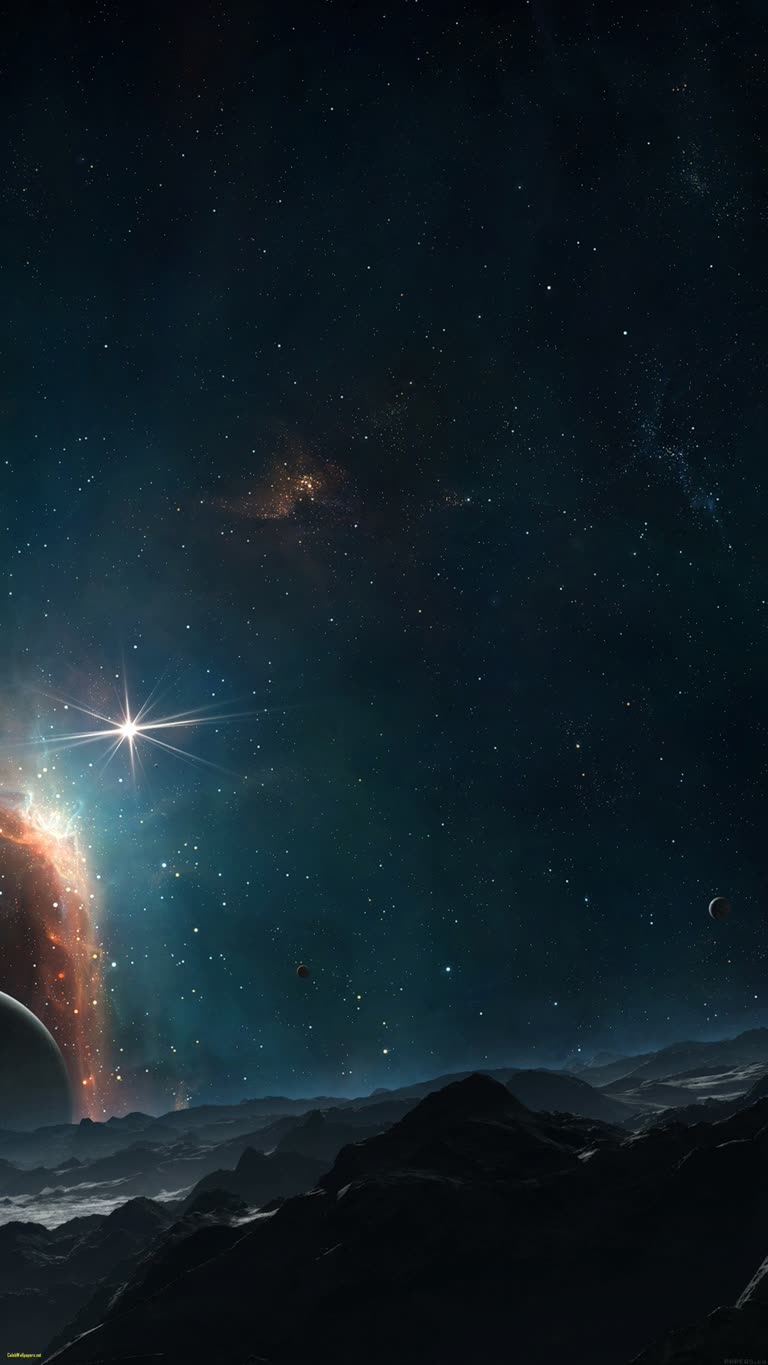 有一个以恒星为背景的行星视图