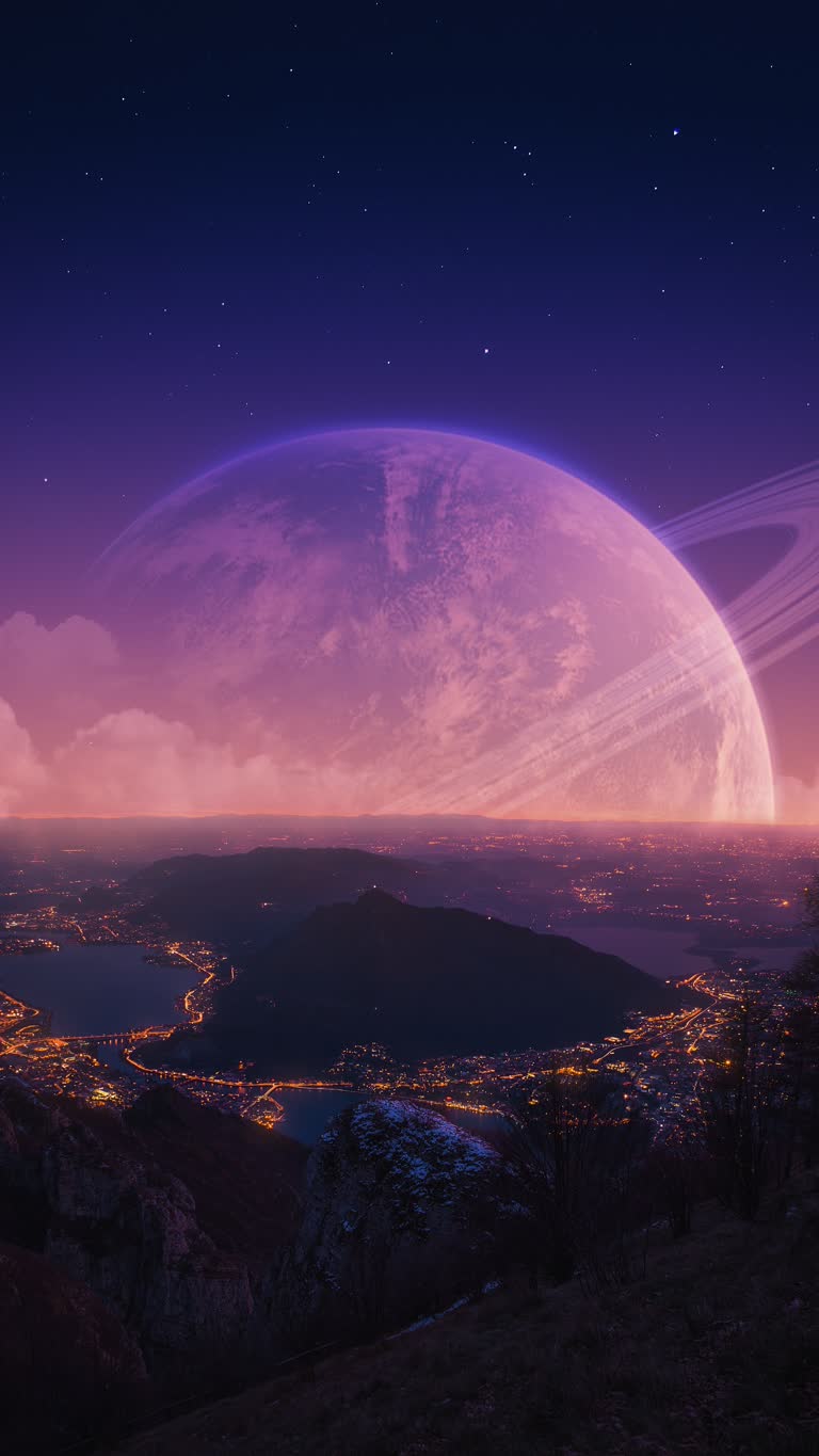 从山顶可以看到一颗行星