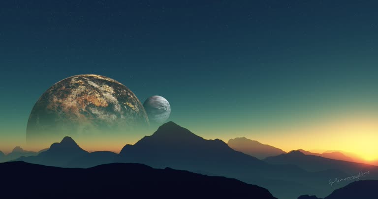 从山顶可以看到星球