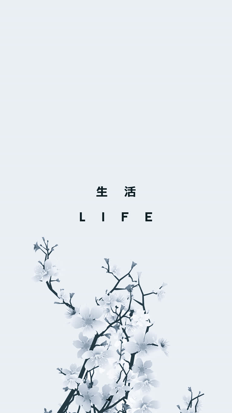 有一张开着白色花朵的树的黑白照片