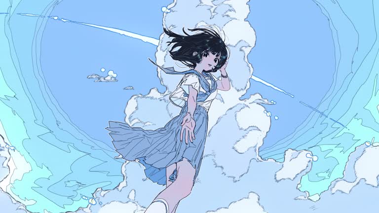 有一个女人,拿着剑在天上飞翔