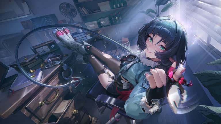 有一个女人手里拿着枪