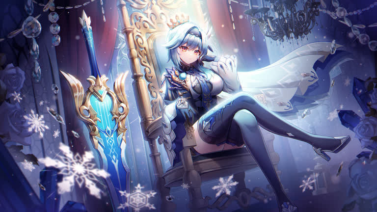 有一个女人坐在雪地里的椅子上