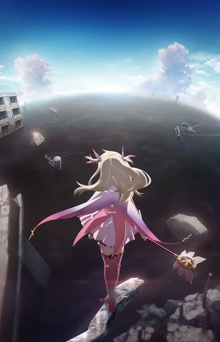 有一个女人站在天空的壁架上